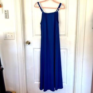 Gorgeous cornflower, blue maxi dress, crêpe material